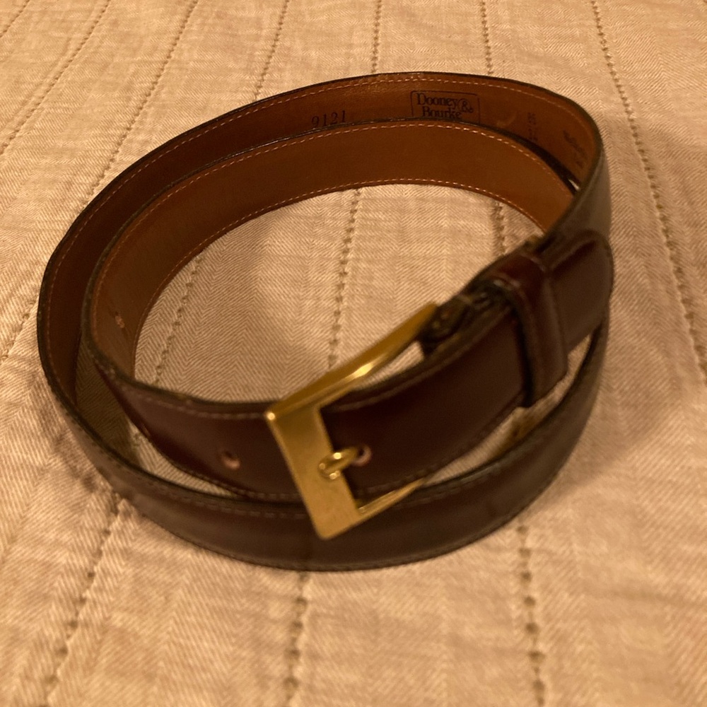 Dooney & Bourke Brown and Gold Elegant Leather Belt